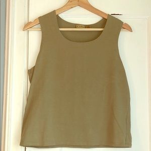 Caslon - basic, light olive green tank top, sz M